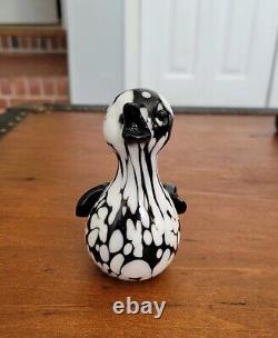 Vintage Archimede Seguso Murano Black & White Bird/Duck Art Glass