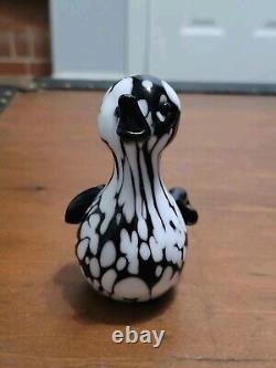 Vintage Archimede Seguso Murano Black & White Bird/Duck Art Glass