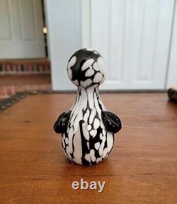 Vintage Archimede Seguso Murano Black & White Bird/Duck Art Glass