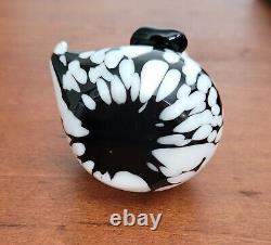 Vintage Archimede Seguso Murano Black & White Bird/Duck Art Glass