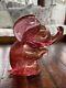 Vintage Archimede Seguso Murano Elephant Art Glass Pink with Label