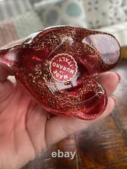 Vintage Archimede Seguso Murano Elephant Art Glass Pink with Label