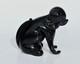 Vintage Archimede Seguso Murano Glass Dog Figurine NERO Original Label to Base