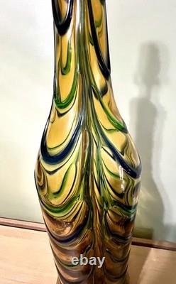 Vintage Archimede Seguso Murano Glass Lamp Italian Venetian Art Glass Swirl 28