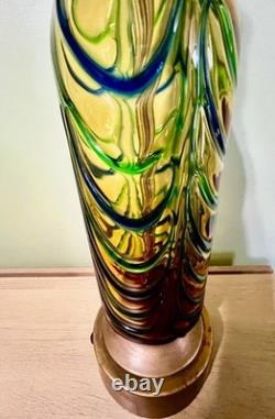 Vintage Archimede Seguso Murano Glass Lamp Italian Venetian Art Glass Swirl 28