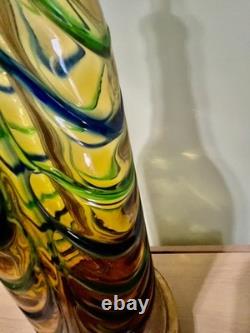 Vintage Archimede Seguso Murano Glass Lamp Italian Venetian Art Glass Swirl 28