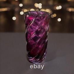 Vintage Archimede Seguso Style Murano Glass Amethyst Spiral Vase