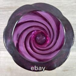 Vintage Archimede Seguso Style Murano Glass Amethyst Spiral Vase