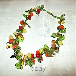 Vintage Art Deco 1930s Italian Murano Hand blown Glass'Tutti Frutti' Necklace