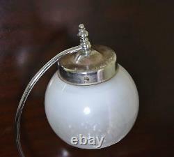 Vintage Art Deco Table Lamp Murano Glass Globe Shape Old Chrome Desk Lamp