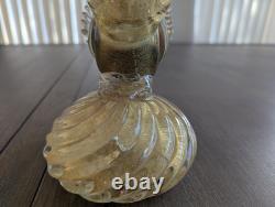 Vintage Art Glass Bird Sculpture Gold Figure Large Murano