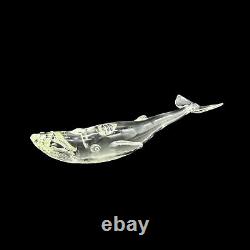 Vintage Art Glass Clear Whale DCB 1995 Figurine Marked 2t 10.5w