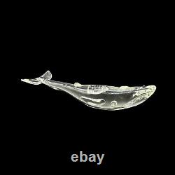Vintage Art Glass Clear Whale DCB 1995 Figurine Marked 2t 10.5w