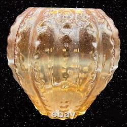 Vintage Art Glass Copper Aventurine Canister Cookie Jar Glass Shell Lid Glittery