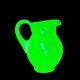 Vintage Art Glass Swirly Pitcher Carafe Uranium UV Glows 8t 8w