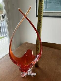 Vintage Art Glass Vase Chalet Glass Murano Red