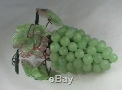 Vintage Art Nouveau Murano Czech Glass Grape Cluster Fruit Figural Chandelier G1