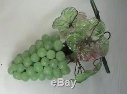 Vintage Art Nouveau Murano Czech Glass Grape Cluster Fruit Figural Chandelier G1