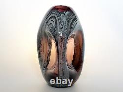 Vintage Art glass Vase Murano Style sculpture vase Opalescent Blown Glass