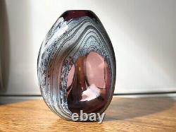 Vintage Art glass Vase Murano Style sculpture vase Opalescent Blown Glass