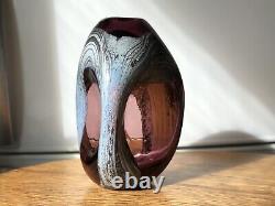 Vintage Art glass Vase Murano Style sculpture vase Opalescent Blown Glass