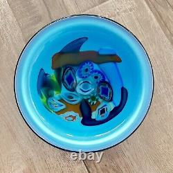 Vintage Arte Murano ICET Millefiori Italian Art Glass Bowl Satin Dish Handmade