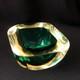 Vintage Ashtray Glass Murano Green Italy Rare Collectible