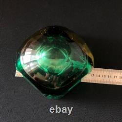 Vintage Ashtray Glass Murano Green Italy Rare Collectible