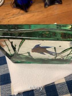 Vintage Authentic Murano Cenedese 1950s Barbini & Licata Glass Fish Aquarium EUC