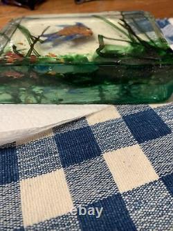 Vintage Authentic Murano Cenedese 1950s Barbini & Licata Glass Fish Aquarium EUC