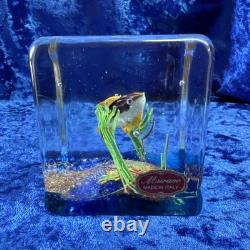 Vintage Authentic Murano Glass Fish Aquarium 3 Cube, Handcrafted Made in Italy