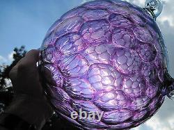 Vintage Awesome Large Murano Purple Amethyst Coin Dot Spot Ball Vase