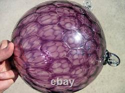 Vintage Awesome Large Murano Purple Amethyst Coin Dot Spot Ball Vase