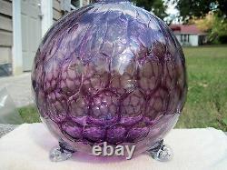 Vintage Awesome Large Murano Purple Amethyst Coin Dot Spot Ball Vase