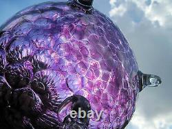 Vintage Awesome Large Murano Purple Amethyst Coin Dot Spot Ball Vase