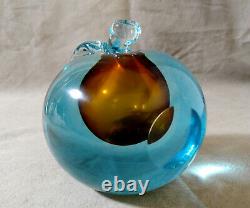 Vintage BARBINI MURANO Peach Single Bookend Aqua Blue Italy Art Glass Figurine