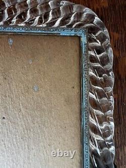 Vintage Barovier And Toso Murano Twisted Glass Mirror Ribbed Brass Detailing