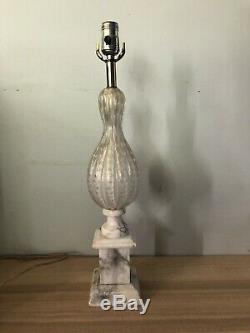 Vintage Barovier Marble Glass Table Lamp Murano Italy Italian