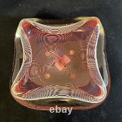 Vintage Barovier Toso Mezza filigrano bowl in Murano glass