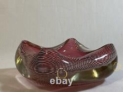 Vintage Barovier Toso Mezza filigrano bowl in Murano glass