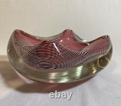 Vintage Barovier Toso Mezza filigrano bowl in Murano glass