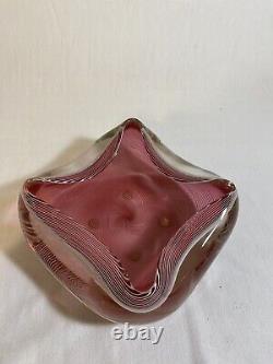 Vintage Barovier Toso Mezza filigrano bowl in Murano glass