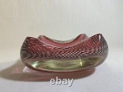 Vintage Barovier Toso Mezza filigrano bowl in Murano glass