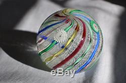 Vintage Beauty In Ribbons Fratelli Toso Murano Italian Art Glass Paperweight
