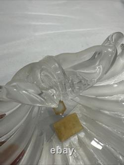 Vintage Blown Murano Glass Signed Cenedese Opalescent Clam Shell 1970s Genuine