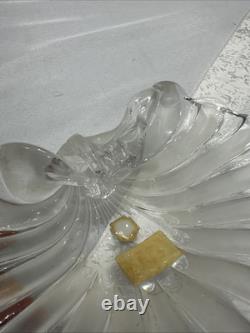 Vintage Blown Murano Glass Signed Cenedese Opalescent Clam Shell 1970s Genuine
