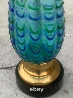 Vintage Blue and Green Seguso Murano Lamp