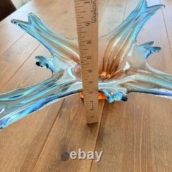 Vintage Bowl in Blueb and Amber Murano Glass, 1960s