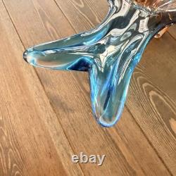 Vintage Bowl in Blueb and Amber Murano Glass, 1960s