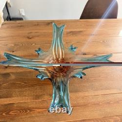 Vintage Bowl in Blueb and Amber Murano Glass, 1960s Vintage Bowl in Blueb and Amber Murano Glass, 1960s